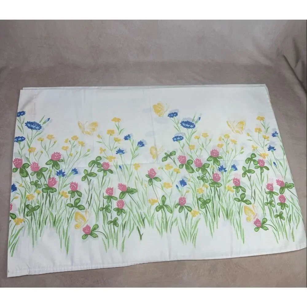 Vintage Floral Pillowcase Set Butterflies 20x30” Burlington
